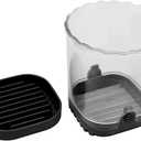 Slicing Cup, Stainless Steel Multifunctional Fruit and Vegetable Cup with Push Plate Cutter for Quick Veggie Salads (Black)