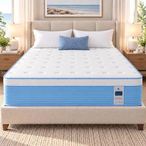 12 Inch Queen Hybrid Mattress, Medium Firm, Cooling Gel Memory Foam