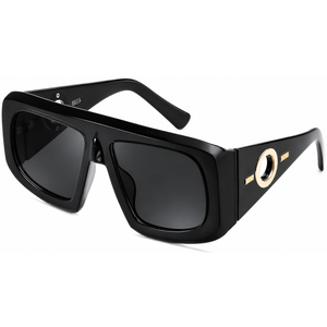 FEISEDY Retro Oversized Avaitor Sunglasses for Women Men Bold Thick Frame Flat Top Shades B0126