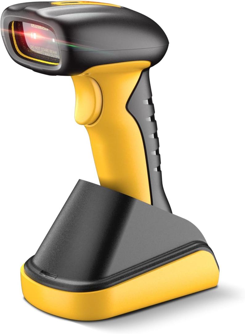 NetumScan Industrial Bluetooth QR Barcode Scanner, IP67 Waterproof & 7M Drop Proof, 2600mAh Wireless 1D 2D Bar Code Scanner with Charging Stand for Store, POS, Computer, iPhone, Android RD-1288(NS)