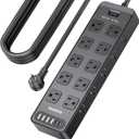 20 Outlet Power Strip with USB C,6Ft Extension Cord with Multiple Outlets, 2700 Joules Surge Protector,1875W/15A, ETL Listed for Home Office, Dorm, Gaming