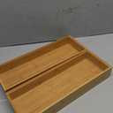 Kitchen Drawer Organizer Tray, Stackable Bamboo Deep Drawer Organizer for Large Silverware, Utensils, Cutlery, Flatware,Junk Drawer, Dresser, Bathroom, 17" x 6" x 2.5" (Set of 2)