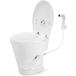 Kohree RV Toilet, 18.5 Residential Height, Soft Close Seat & Cover, Deeper Bowl & Longer Seat, Efficient Gravity Flush System, Foot Pedal Operation, Universal Fit for RV Motorhomes Campers, White