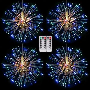 LetsFunny 120 LED Multicolor Fairy Christmas Lights, 8 Modes Dimmable, 4 Pack Decorative Hanging Lights for Ceiling Patio Indoor Outdoor