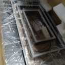 Modern LED Chandelier, Double Rectangles Ceiling Pendant Lights, LED Island Lights Dimmable Chandeliers for Dining Room Living Room Bedrooms, Black (40CM/60CM) (15.74in+23.62in)