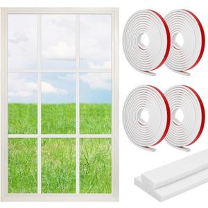 Pangda 4 Rolls 60 Feet Window Grille Inserts Grid Kit Self Adhesive Peel and Stick Trim DIY Flexible Trim Molding for Window Frames (White) Pangda 4 Rolls 60 Feet Window Grille Inserts Grid Kit Self Adhesive Peel and Stick Trim DIY Flexible Trim Molding for Window Frames (White)