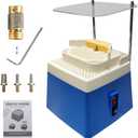 Upgraded Versatile Stained Glass Grinder Machine, Portable 4200rpm Glass Art DIY Making Tool with Stackable Dual-Layer Workbench and 4-Sizes Replaceable Diamond Grinding Bits, 110V 65W Blue