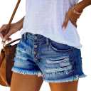 MIFOCAL Women's Ripped Denim Jean Shorts High Waisted Cotton Ladies Shorts, X-Large
