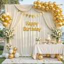 10x10ft Beige Backdrop Curtain for Parties Wrinkle Free Fabric Backdrop Curtain Wedding Photo Backdrop Drapes for Birthday Party Baby Shower Bridal Shower Photography Back Drop 2 Panels 5x10FT