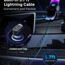 [Apple MFi Certified] iPhone Car Charger, Built-in 5.7FT Lightning Cable for iPhone 17/16/15/14/Max/XR/X/8/7/iPad, 71W 3-Ports PD30W Car Charging Adapter for Samsung Galaxy S25/S24/S23, Google Pixel