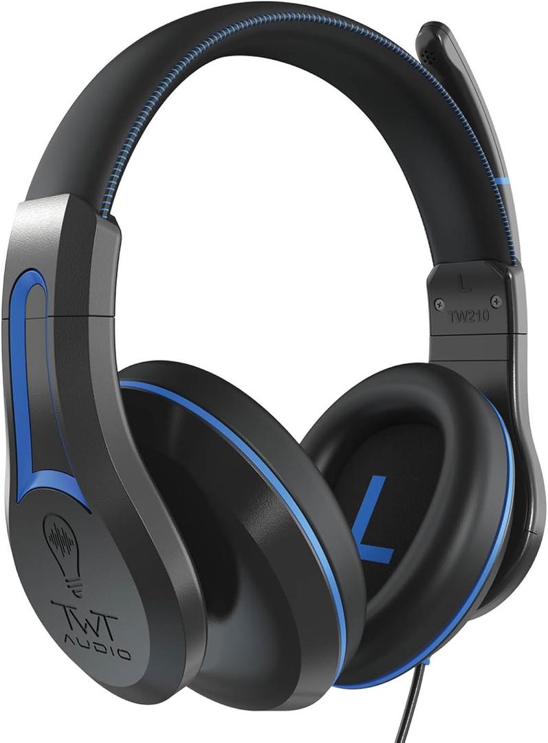 TWT Audio Duro, TW210 (2nd Gen) | Premium Over-Ear Wired Black Headset with Noise Reducing Microphone (3.5mm Jack)
