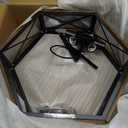 6-Light Large Rustic Farmhouse Wood Flush Mount Ceiling Light Fixture 20 inch Oak Wood and Metal Cage Semi Flush Mount Ceiling Light for Hallway Entry Dining Farmhouse Bedroom Living Room, Black