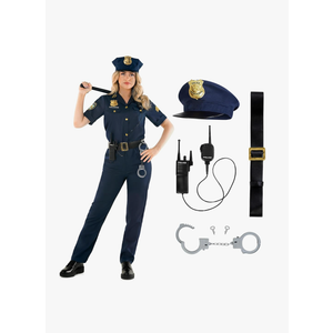 Morph Police Officer Costume - Adult Women's Cop Costume, L