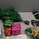 Small Christmas Tree with Lights and Ornaments, 60cm Tabletop Mini Christmas Tree with Light, Star Topper, DIY Artificial Tabletop Xmas Tree for Office Home Indoor Decoration