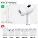Proof Labs 4 Pairs for AirPods Pro 2 Ear Hooks Covers [Added Storage Pouch] Anti Slip Ear Tips Accessories Compatible with Apple AirPods Pro 2nd Generation (White)