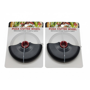 Pizza Cutter slicer with Wheel retractable blade guard for safety by Gwen 2 Pack