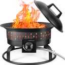GasBRUH Outdoor Portable Propane Fire Pit, 19-Inch,60,000 BTU with Cover&Carry Kit,Camping Propane Fire Pits,Gas Firebowl,Portable Gas Fire Pit for Outside Patio,Backyard,Camping,RV,Deck,Tailgating