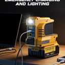 200W Portable Power Inverter for Dewalt 20V Battery | DC 20V to AC 120V Portable Power Station with 1 USB Ports & 1 Type-C Fast Charging, 200LM LED,Camping & Emergency Use