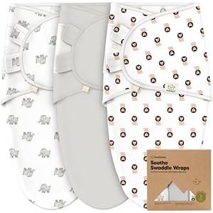  3-Pack Organic Baby Swaddle Sleep Sacks - Swaddles for Newborns, Infant 0-3 Months, Baby Girls, Boys, Soft & Snug Newborn Sleep Sack, Nursery Swaddling Blankets (The Wild 2) : Baby