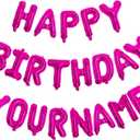 Happy Birthday Banner - Happy Birthday Balloon Letters Balloons 2 Sets A- Z 16'' Mylar Foil Birthday Party Decorations for Kids, Women, Men, Hot Pink