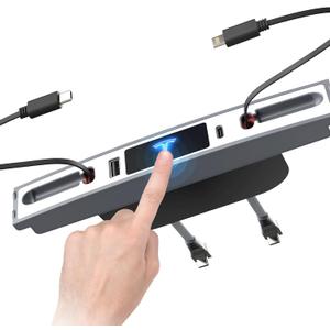 Upgrade Touch Switch Design for Tesla USB Hub (White), Retractable Charge Hub is Necessary Tesla Model 3/Y Accessories (2024-2021) but not Highland or Juniper Compatible, Tesla Gifts