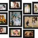 LUCKYLIFE Picture Frame Set 10-Pack, Gallery Wall Frame Collage with 8x10 5x7 4x6 Black Frames