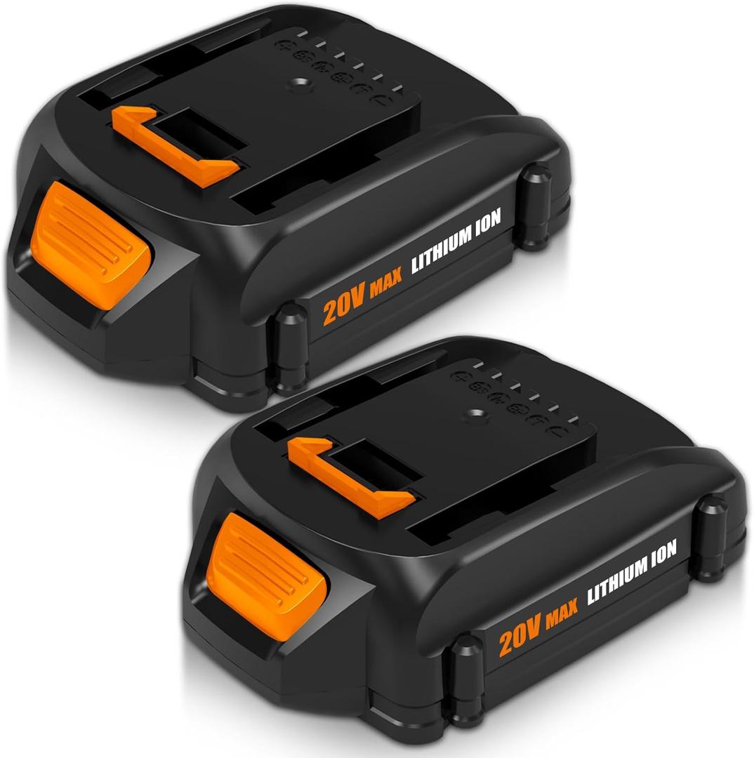 2 Pack Upgraded 3.6Ah WA3525 Battery Replacement for Worx Battery 20V Compatible with Worx 20V Battery WA3520 WA3575 WG151s WG155s WG251s WG255s WG545s WG891 Leaf Blower Tools Batteries(Black)