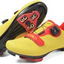 Cycling Shoes, Unisex Delta Cleats Compatible, Indoor Peloton and Outdoor Road Bike Shoes for Men and Women (Yellow, 51 EU)