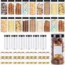 Jaisie.W Plastic Jars with Lids 16 oz 24Pack,Empty Clear Plastic Jars with Lids for Storage, Round Leakproof Containers for Nuts,Cookies,Dried Fruit,Small Snacks(16fl.oz,set of 24)