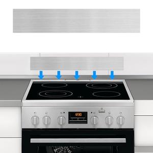 Mineye 11NBBKGDDS Self-Adhesive Front Control Range Stainless Steel Backguard, 29.75" ×4.75" Stainless Steel Backsplash Guard for Most Brands of Stove, Silver