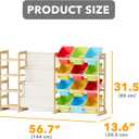 SpaceAid 3-in-1 Toy Storage Organizer with 4 Shelves and 12 Bins, Toy Organizers Storage 3-Tier Bookshelf, Kids Bin Shelf Box Bookcase for Bedroom Playroom Organization Room Decor, Multi-Colored, 56.7"W, 4 Shelves, 3-in-1, 12 Bins