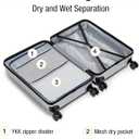 KYME Carry On Luggage 22x14x9 Airline Approved Hardshell Carry On Suitcases with Wheels Travel Rolling 20 Inch Luggage with Cup Holder for Women Men,Carry-on Silver Grey, Carry-On 20-Inchnon-expandable