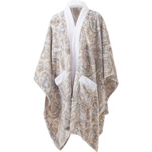 Mellowdy ULazy Blanket, Poncho Shawl Wearable Blanket with Pockets and Sleeves for Women and Men, Warm Snuggie, Soft Fuzzy Robe Fleece Throw for Gifting, Home, Travel (Paisley Print)