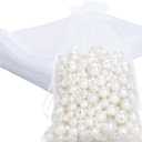 G2PLUS 25PCS White Organza Bags 5x7 inches, Sheer Mesh Jewelry Pouches, Organza Gift Bags with Drawstring for Candy, Jewelry, Wedding Party Favors