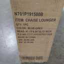 55" Oversized Chaise Lounger Modern Style Sofa Couch,with Pillows, Charge Station & Cup Holders, Chenille Fabric, Blue Gray