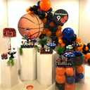 Basketball Balloon Arch Kit - 111pcs Orange, Black, Silver Garland With Explosion Star Balloons for Boys Birthday, Baby Shower, Sports Theme Decorations