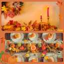 50Pcs Fall Artificial Maple Leaves，Fake Fall Maple Leaves Bluk for Thanksgiving Halloween，Faux Autumn Maple Leaves for Wedding Party Harvest Season Table Decor