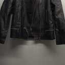 Olivia Miller Womens Faux Leather Zip Up Moto Biker Jacket (Large, Black)