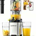 Cold Press Juicer Machine, 5.4" Wide Self-Feeding Chute | Masticating Juice Extractor for Whole Fruits & Vegetables Large Auger & Triple Strainers, High Juice Yield, Easy to Clean