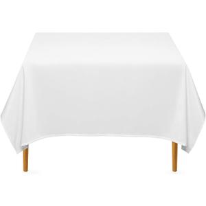 Lann's Linens - 70" Square Premium Tablecloth for Wedding/Banquet/Restaurant - Polyester Fabric Table Cloth - White