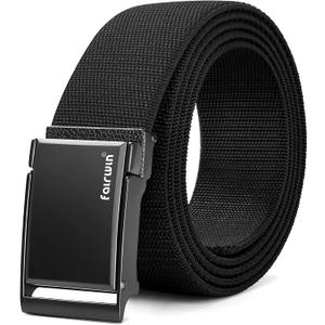 FAIRWIN Belts for Men, 1.5" Nylon Web Belts Men Casual Belt Outdoor Work Sports Hunting Hiking with Quick Release Buckle (Black)