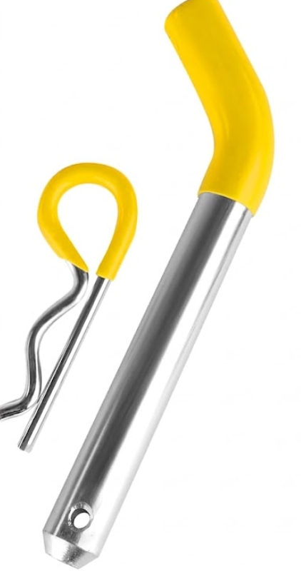 MaxxHaul 50565 2 Pack Trailer Hitch Pin & Clip with Rubber-Coated Vinyl Yellow Grip, 5/8" Diameter, Fits 2" Receiver