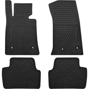 Car Floor Mats Custom Fit for Cadillac ATS 2013-2019 Full Black Rubber Auto Liner Mats All Weather Protection Heavy Duty Odorless