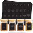 230 Black Spice Labels by ThreeKin | Waterproof & Oil-Resistant Pre-Printed Stickers for Spice Jars | Durable, BPA-Free Seasoning Labels | Easy-Clean, No-Residue Design | Proudly Female & USA Owned