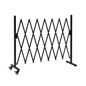 SMONTER Expandable Barricade Gate, 82" Metal Safety Barrier Gate with Casters, Accordion Garden Yard Fence Portable Dog Gates with Latch Indoor Outdoor