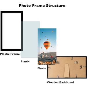 JCJMY  Picture Frame Black for Wall Hanging or Tabletop, Wall Mounting Horizontally or Vertically, 11x21 Wall Gallery Poster Photo Frame with Shatter Resistant Plexiglass, Black