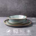 AmorArc Ceramic Dinnerware Sets,Handmade Reactive Glaze Stoneware Plates and Bowls Sets,Highly Scratch Resistant | Dishwasher & Microwave Safe Dishes Set,Service for 6 (18pc)
