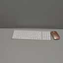 seenda Bluetooth Keyboard and Mouse for Mac, SKM64-2 Multi-Device Rechargeable Slim Wireless Keyboard Mouse Stainless Steel Full Size, Compatible with MacBook Pro/Air, iPad, iMac - White Rose Gold