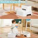 2 Step Toddler Step Stool, Non-Slip Multifunctional Kids Step Stool for Bathroom Sink & Toilet Potty Training,Supports Up to 220 lbs (2 Packs, White)