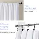 Simplebrand Ava Pure White Curtains for Bedroom 90 Inches Long 2 Panels Set, Room Darkening Window Treatment, Light Filtering Curtain Drapes, Soft Casual Rod Pocket Privacy Curtains, W40 x L90 Inch